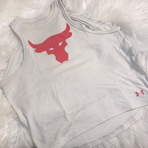 Under Armour project Rock cropped top girl SZ SM Y